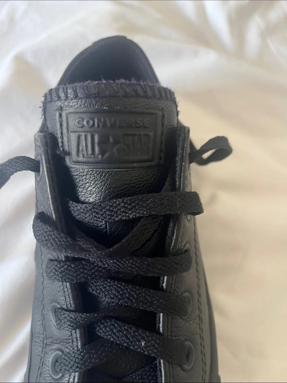 Converse Men's Low-Top Leather Chuck Taylor Sneakers in Black
